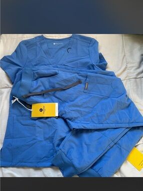 Tiny lemon  Blue Medical Scrub Top & Jogger Set